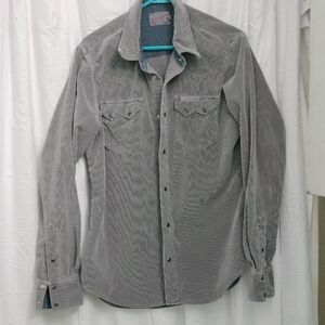 Men's Gray Casual Button Down Shirt